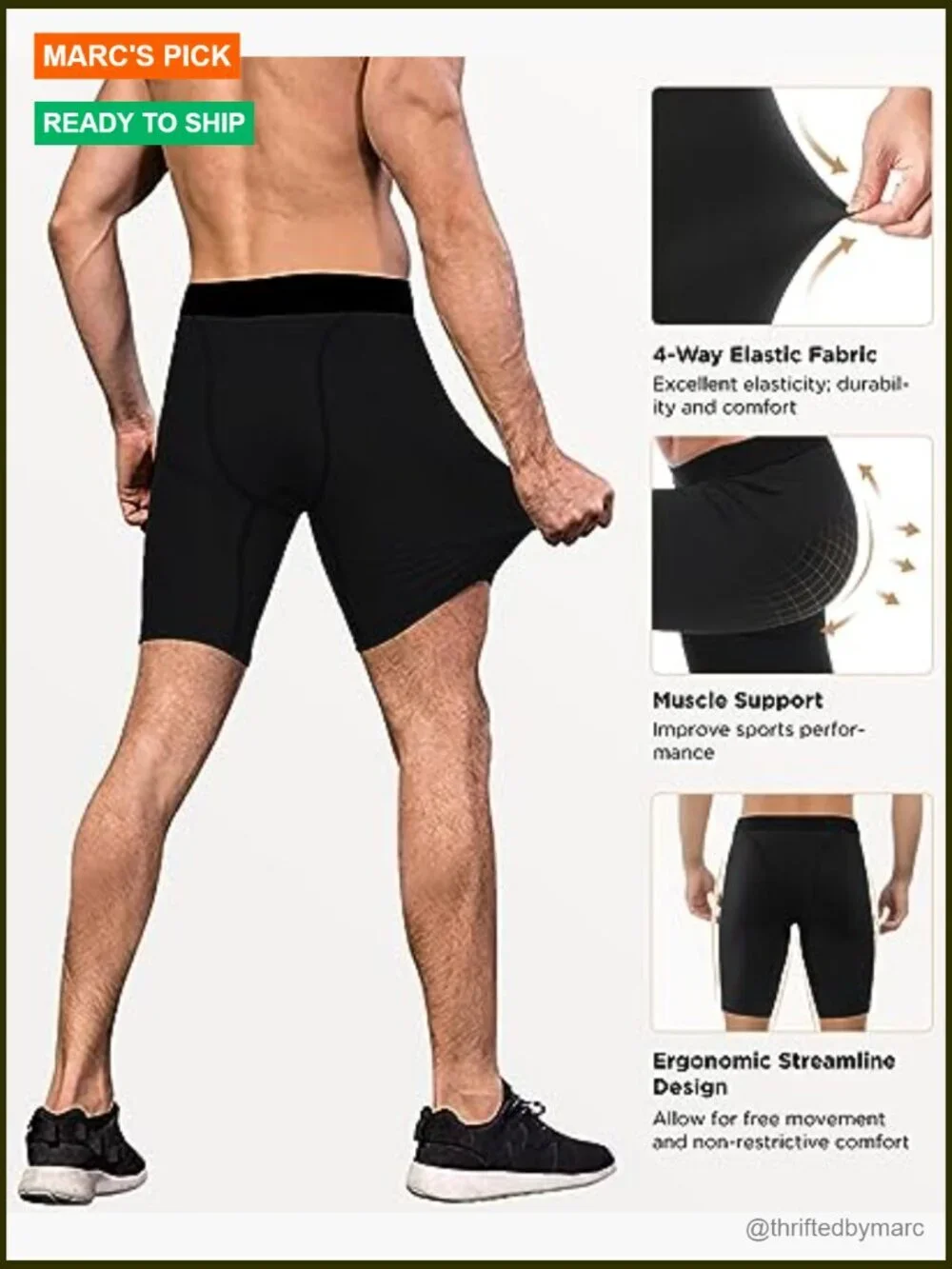 Compression Shorts 2/3 Pack Athletic Workout Running Shorts for Men